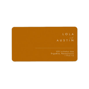 Etiqueta Desierto simple   Dirección RSVP de boda de Naranj