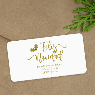 Etiqueta Design with Merry Christmas Typography Gold