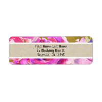 Destellos de Rosa Purpura Dorado Floral Chic Moder