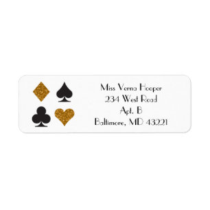 Etiqueta Destiny Las Vegas Boda Faux Gold Purpurina Label