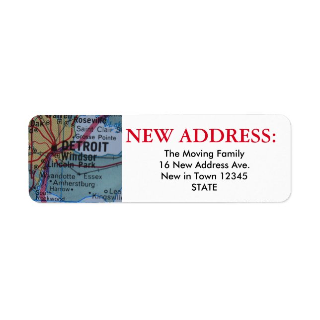Etiqueta Detroit New Address Label (Frente)