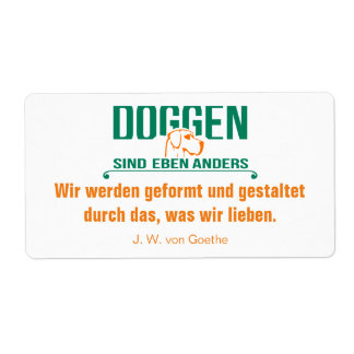 Etiqueta Deutsche Dogge Briefaufkleber
