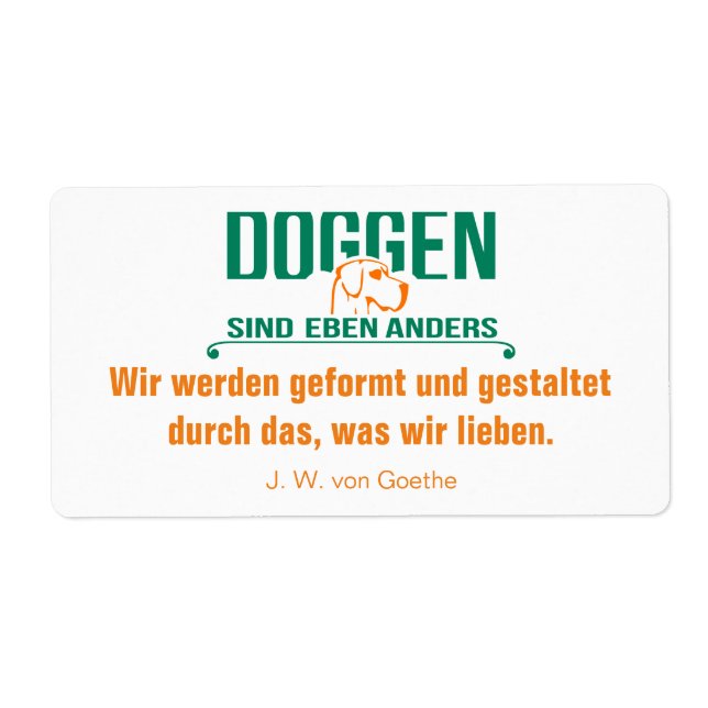 Etiqueta Deutsche Dogge Briefaufkleber (Frente)