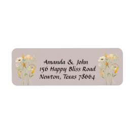 Etiqueta Devolución de dirección de correo de Flor silvestr