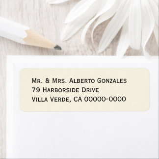 Etiqueta Devolución o dirección de texto impreso de color s