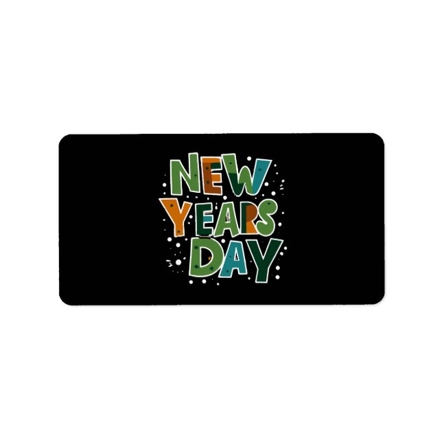 Etiqueta Día de Año Nuevo (Frente)