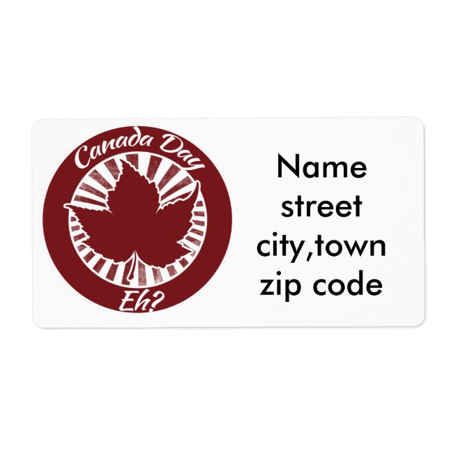 Etiqueta Día de Canadá eh (Frente)