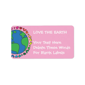 Etiqueta Día de la Madre Tierra Salva el Planeta Corazón Ar