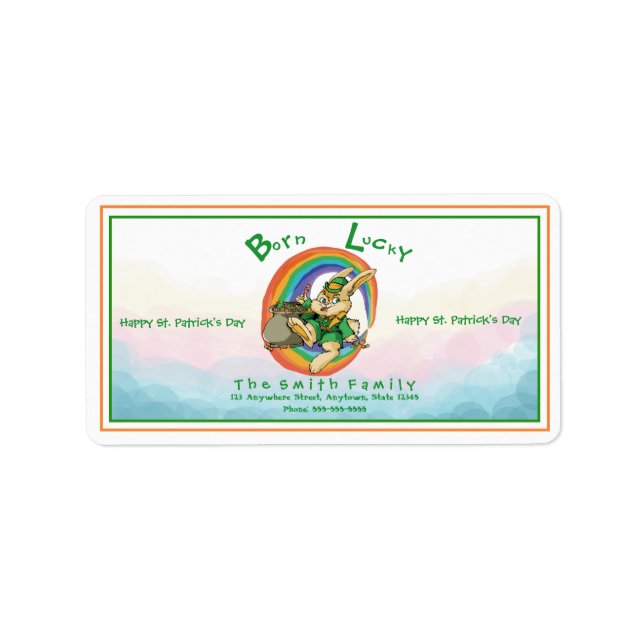 Etiqueta Día de San Patricio (Frente)