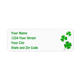 Etiqueta Día de San Patricio Afortunado Shamrock Dirección
