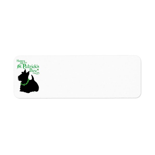Etiqueta Día de San Patricio Scottish Terrier (Frente)