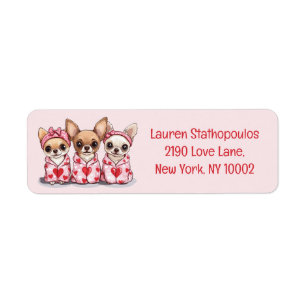 Etiqueta Día de San Valentín Chihuahua Dogs