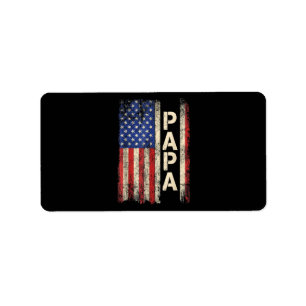 Etiqueta Día del padre de la bandera norteamericana de papá