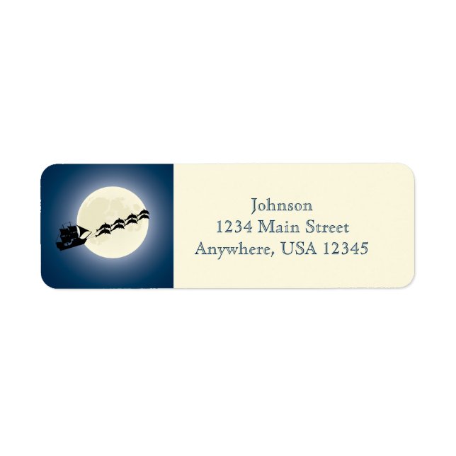 Etiqueta Día feriado del barco pirata con delfines Navidade (Frente)