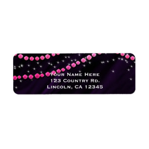 Etiqueta Diamante Rosa y Purpura Brillo Glamour Destello