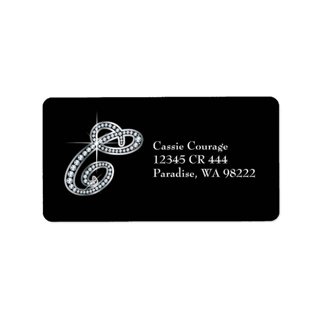 Etiqueta "Diamond Bling" de guión C (Frente)