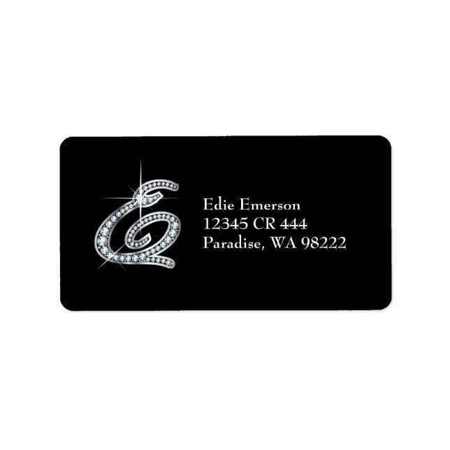 Etiqueta "Diamond Bling" de guión E (Frente)