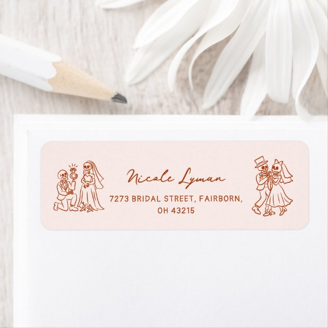 Etiqueta Dibujo a Mano Caprichoso Halloween Despedida de So (In situ)