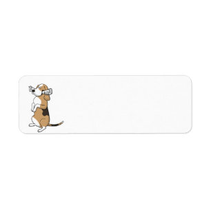 Etiqueta dibujo animado de treeing walker coonhound con pap