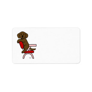 Etiqueta Dibujo animado del estudiante 3 de Labrador del