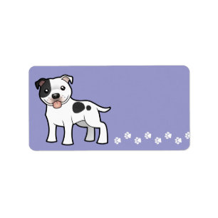 Etiqueta Dibujo animado Staffordshire bull terrier