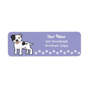 Etiqueta Dibujo animado Staffordshire bull terrier