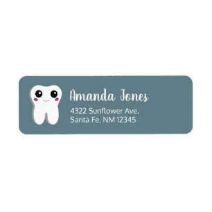 Etiqueta Dibujo curativo de la Diente Dental Feliz Sonrient