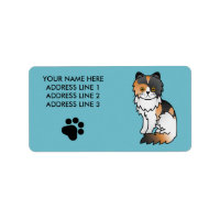 Dibujo de caricatura de gato persa calico azul de 