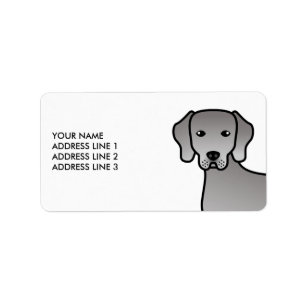 Etiqueta Dibujo de dibujos animados de perro Weimaraner lin
