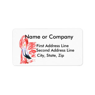 Etiqueta Dibujo de Flamingoe del rosa de la pintura al óle