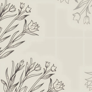 Etiqueta Dibujo de Floral Beige Simple de Nombre y Direcció