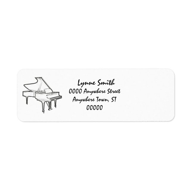Etiqueta "Dibujo" de piano grande (Frente)