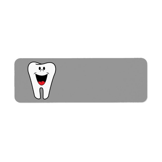 Etiqueta Diente animado sonriente (Frente)