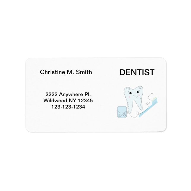 Etiqueta Diente de dentista (Frente)