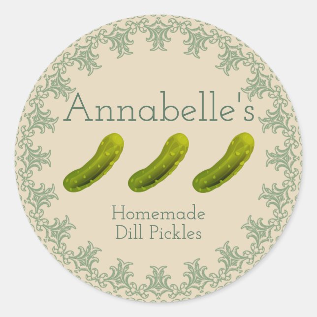 Etiqueta Dill Pickles (Anverso)