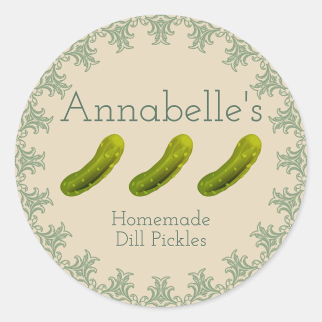 Etiqueta Dill Pickles (Anverso)