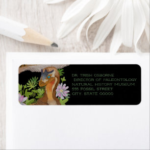 Etiqueta Dinosaur Raptor Jungle Art