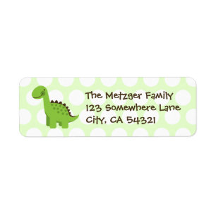 Etiqueta Dinosaurio verde mate Personalizable