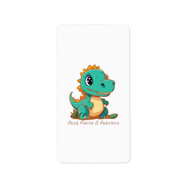 Etiqueta Dinosaurios Feroces (Frente)