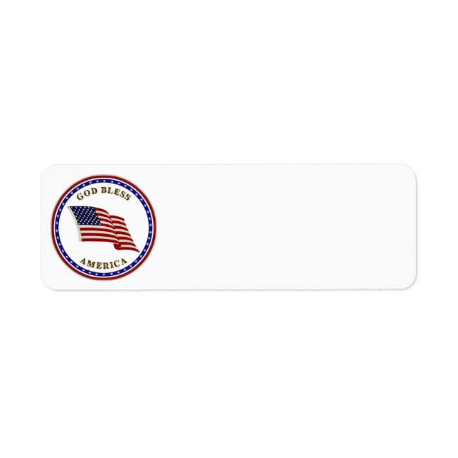 Etiqueta Dios bendiga a Estados Unidos (Frente)