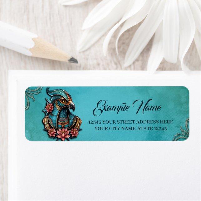 Etiqueta Dios del Halcón Egipcio. (In situ)