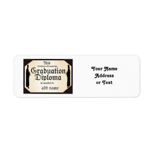 Etiqueta Diploma alto permanente de graduados