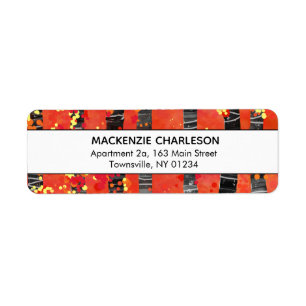 Etiqueta Dirección abstracta del bosque de árboles de aves 