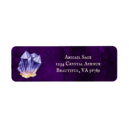 Etiqueta Dirección Amethyst Crystal Purple y Gold