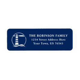 Etiqueta Dirección azul de la Marina de Guerra del Faro Náu