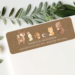 Etiqueta Dirección Baby Shower de bosque encantada