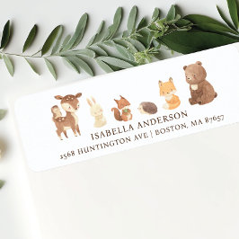 Etiqueta Dirección Baby Shower de bosque encantada