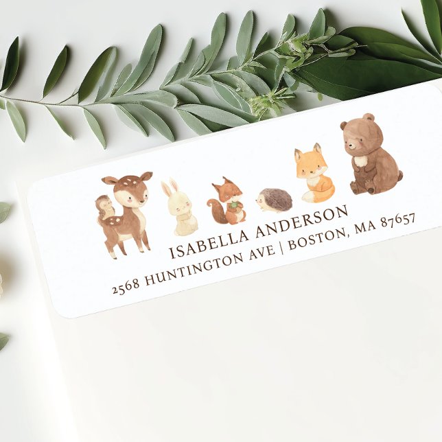 Etiqueta Dirección Baby Shower de bosque encantada (Subido por el creador)