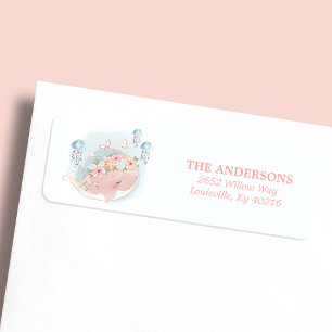 Etiqueta Dirección Baby Shower del Chica de la medusa de ba