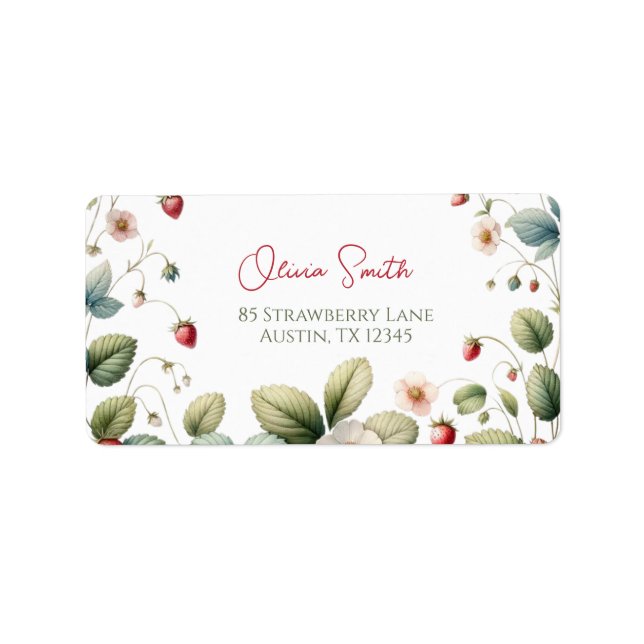 Etiqueta Dirección Berry Sweet Strawberries (Frente)
